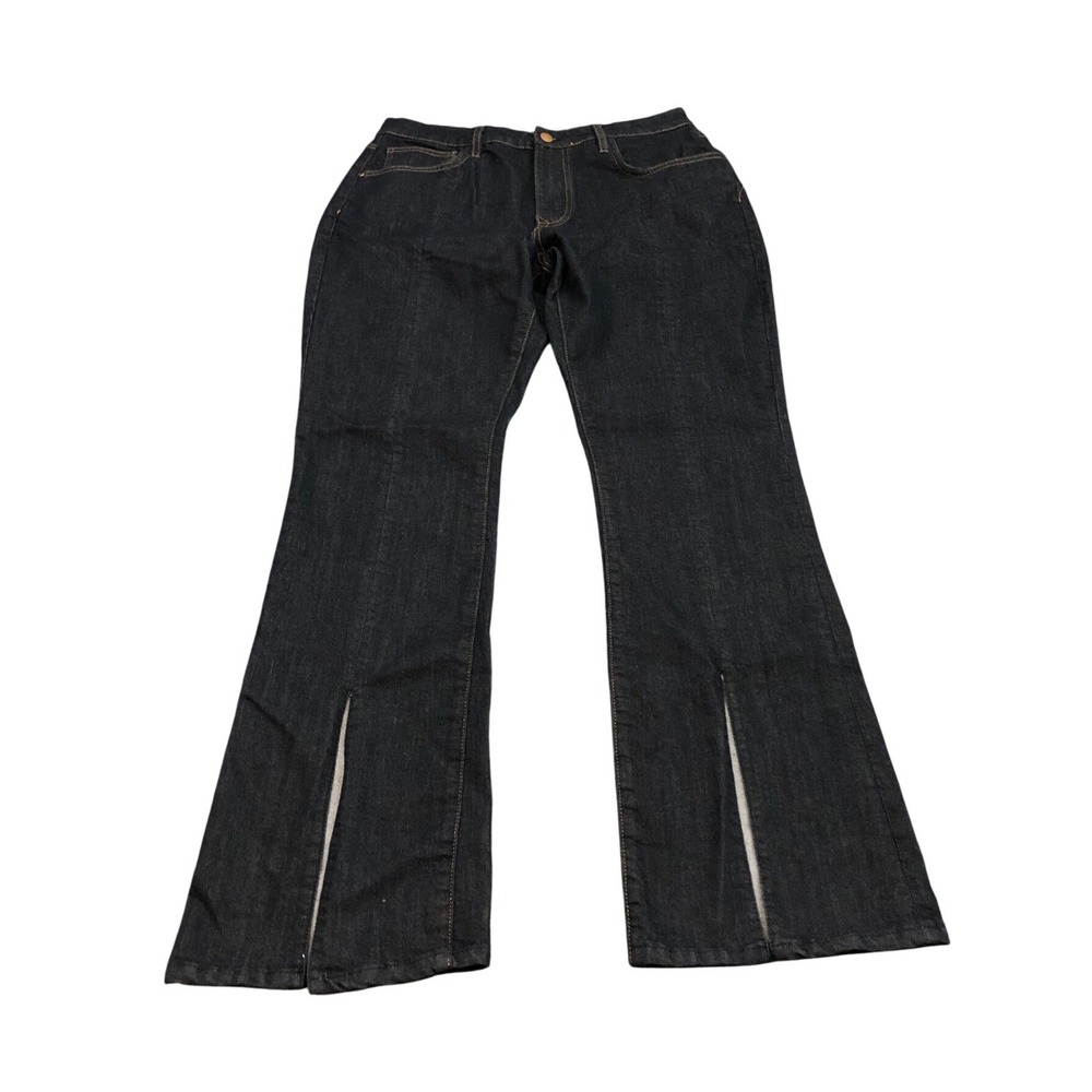 Pilcro Jeans Womens 32 Blue Dark Wash Flare Split Hem Denim Pants